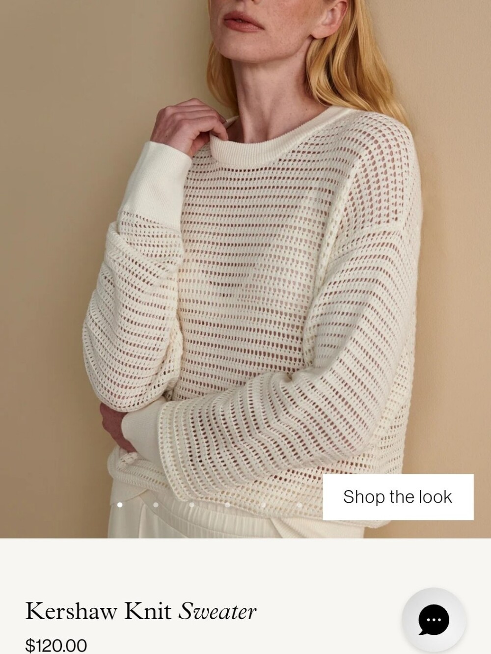 Varley Kershaw Knit Sweater - Egret (Cream) Size Large